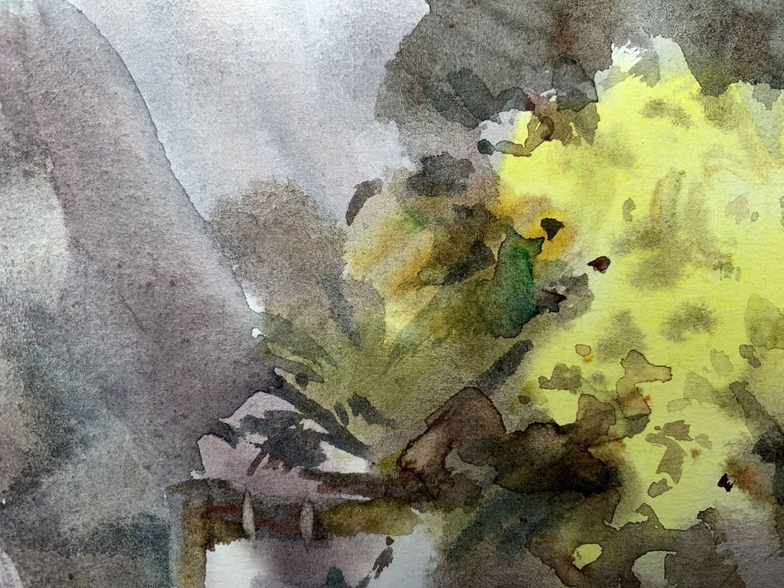Watercolor painting Yellow flowers Viktor Mikhailichenko - 2