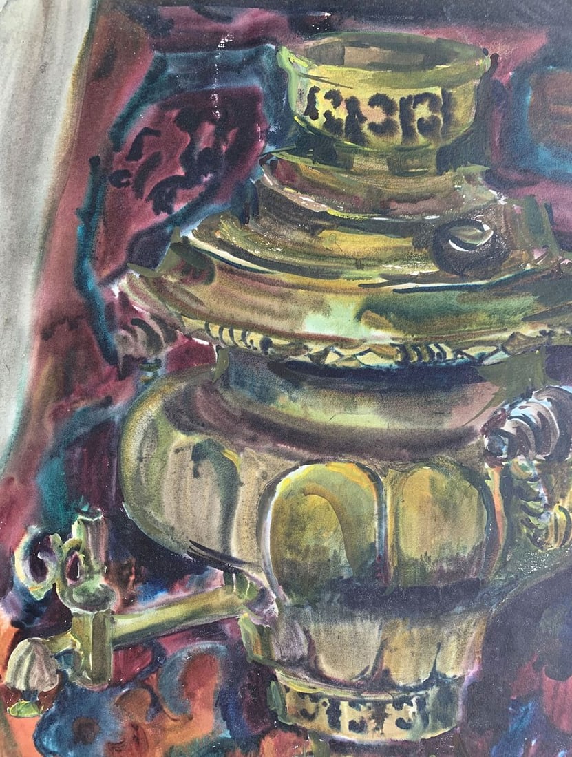 Watercolor painting Teapot on the table Palazhchenko Irina - 2