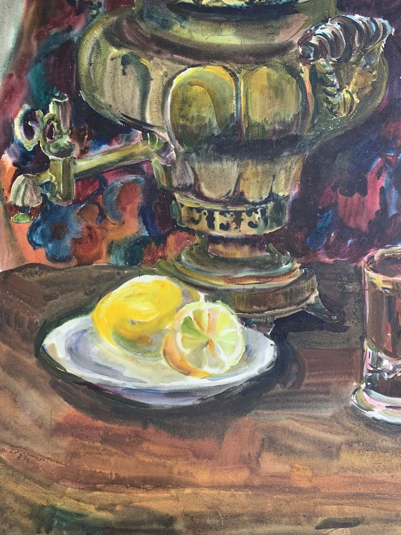 Watercolor painting Teapot on the table Palazhchenko Irina - 4