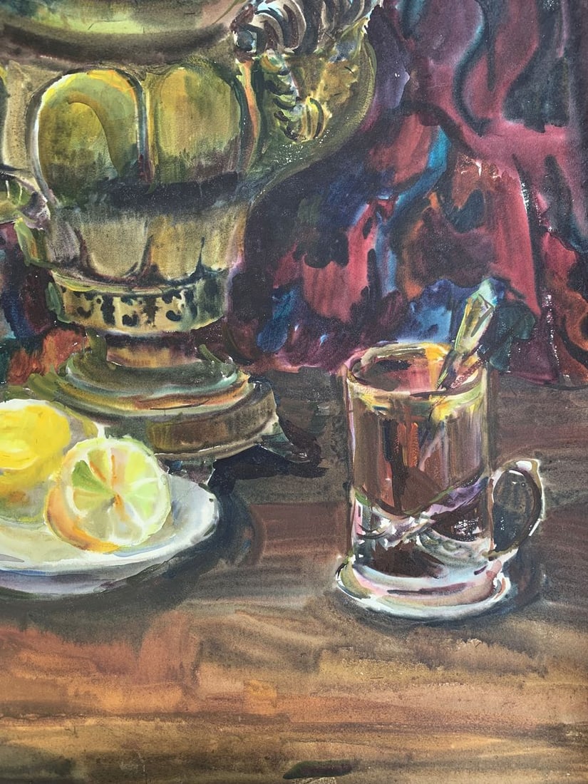 Watercolor painting Teapot on the table Palazhchenko Irina - 6