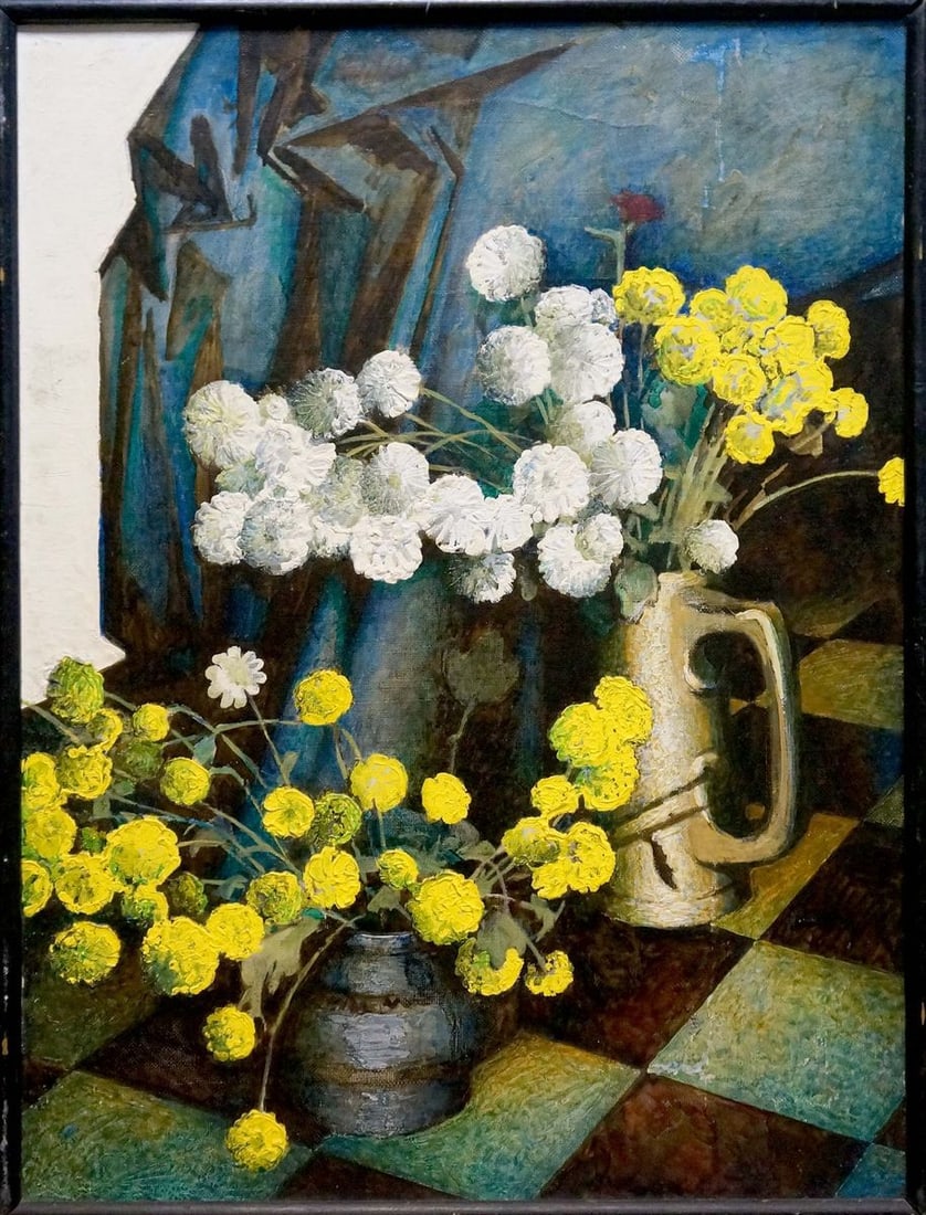 Oil painting Flowers white and yellow Panich Vladimir Igorevich: No.Verns 855 *** ABOUT THIS PAINTING *** * TITLE: "Flowers white and yellow" * ARTISTS: Panich Vladimir Igorevich * SIZE: 80x60 cm/31.49x23.62 inches' * MEDIUM: oil, canvas * HAND PAINTED: Original
