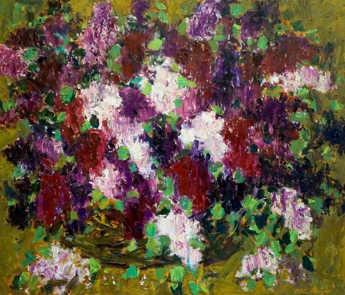 Oil painting Flowers Kovtun Sergey Ivanovich: No.Verns 864 *** ABOUT THIS PAINTING *** * TITLE: "Flowers" * ARTISTS: Kovtun Sergey Ivanovich * SIZE: 70x80 cm/27.55x31.49 inches' * MEDIUM: oil, canvas * HAND PAINTED: Original painting from our col