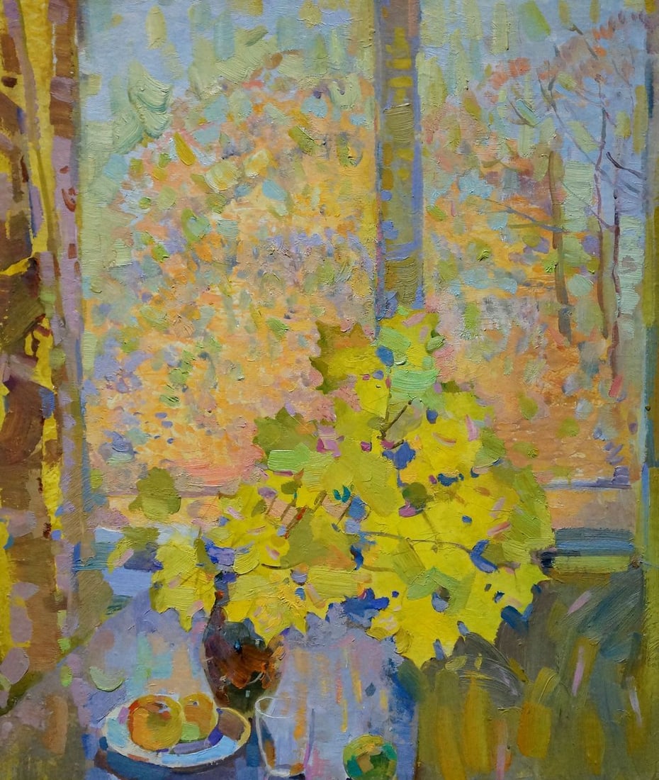 Oil painting Autumn flowers Kolesnik Boris Afanasevich: No.Verns 1030 *** ABOUT THIS PAINTING *** * TITLE: "Autumn flowers" * ARTISTS: Kolesnik Boris Afanasevich * SIZE: 60x50 cm/23.62x19.68 inches' * MEDIUM: oil, cardboard * HAND PAINTED: Original paintin