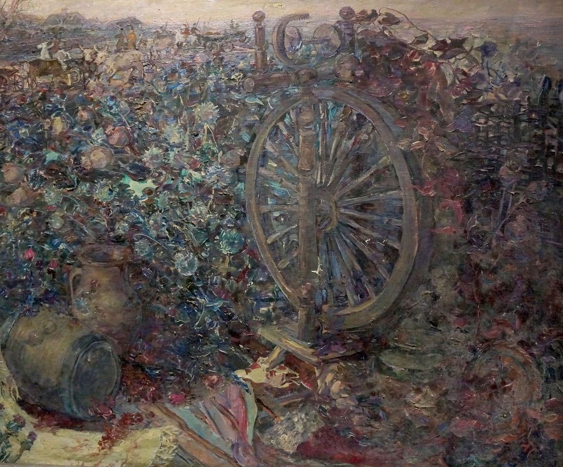 Oil painting In the courtyard Titarenko Maria Anatolyevna: No.Verns 1276 *** ABOUT THIS PAINTING *** * TITLE: "In the courtyard" * ARTISTS: Titarenko Maria Anatolyevna * SIZE: 100x120 cm/39.37x47.24 inches' * MEDIUM: oil, canvas * HAND PAINTED: Original paint