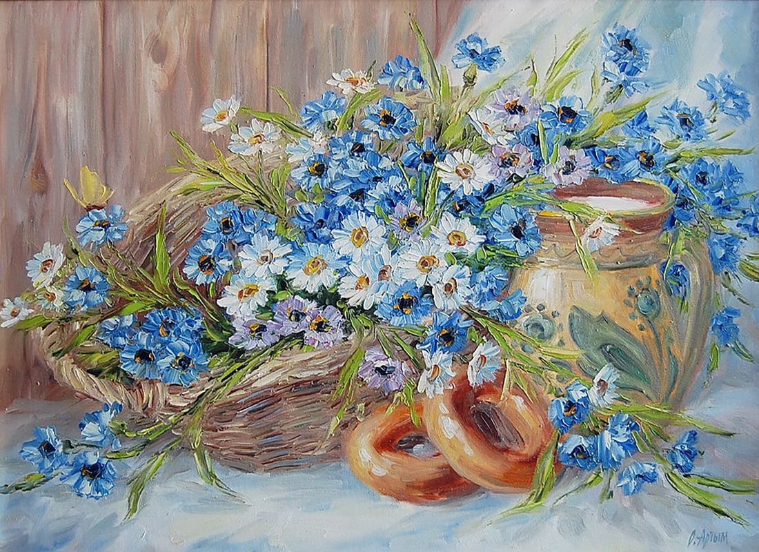 Oil painting In the morning at grandma's Kotmin Olga: No.Kotmin 72*** ABOUT THIS PAINTING **** TITLE: "In the morning at grandma's"* ARTISTS: Kotmin Olga* SIZE: 50x70 cm/19.68x27.55 inches' * MEDIUM: oil, canvas* HAND PAINTED: Original painting from our