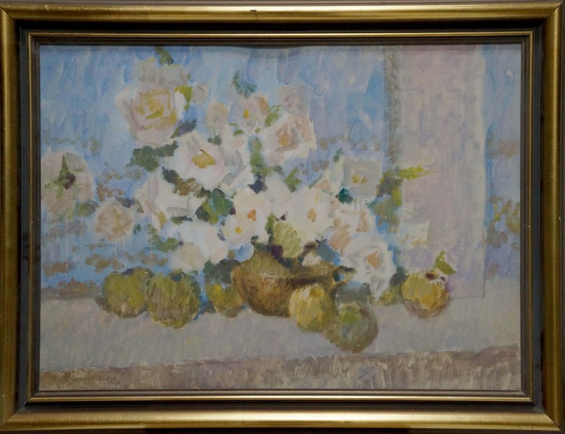 Oil painting Flowers by the window Zhurakovsky Victor Petrovich: No.Vern 1485 *** ABOUT THIS PAINTING *** * TITLE: "Flowers by the window" * ARTISTS: Zhurakovsky Victor Petrovich * SIZE: 50x70 cm/19.68x27.55 inches', frame SIZE: 62x81 cm/24.40x31.88 inches' * MEDIU