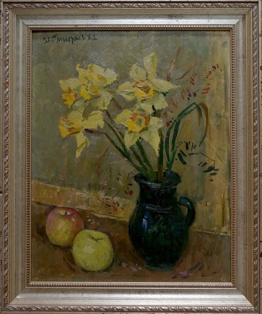 Oil painting Still life Grigoryev Sergey Alekseevich: No.Vern 1611 *** ABOUT THIS PAINTING *** * TITLE: "Still life" * ARTISTS: Grigoryev Sergey Alekseevich * SIZE: 50x40 cm/19.68x15.74 inches', frame SIZE: 62x52 cm/24.40x20.47 inches' * MEDIUM: oil, car