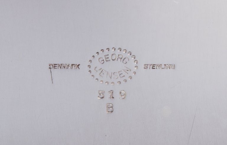 Georg Jensen, large silver tray in sterling silver. - 5