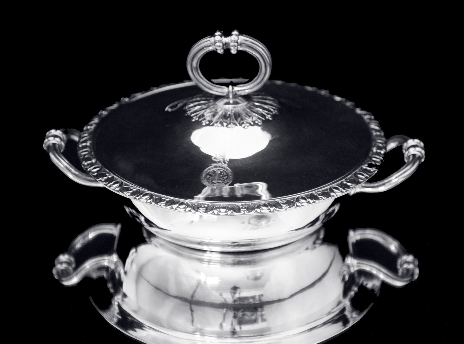 Odiot - 3pc. Antique French 19th Century 950 Sterling Silver Covered Vegetable Server - LIKE NEW ! (1 of 11)