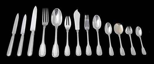 SAVARY & FILS 182pc FRENCH 950 STERLING SILVER FLATWARE SET, 26 SERVING PIECES + CHEST 1850-1899 (1 of 19)
