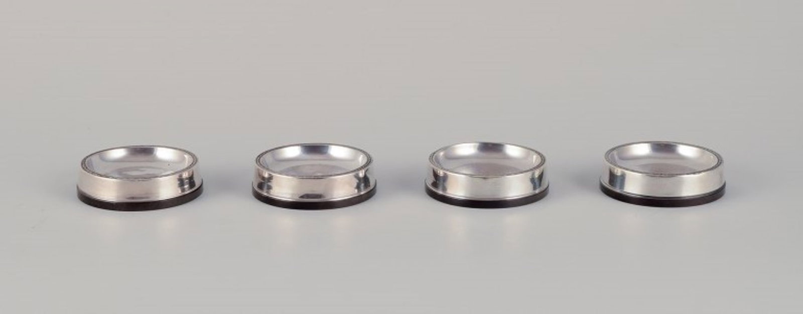 GAB, Sweden. Four salt cellars in 830 silver and bakelite. 1960s (1 of 6)