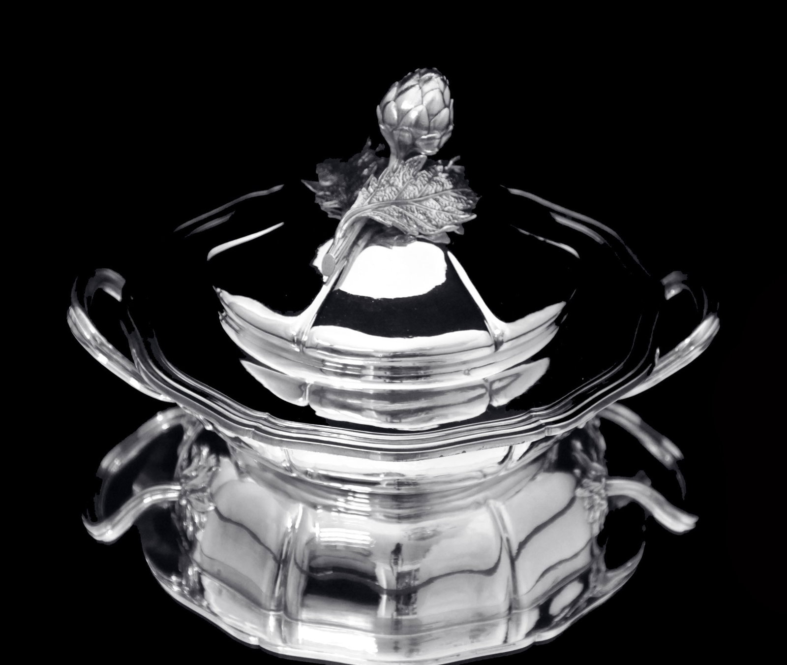 Odiot - 3pc. Antique French 19th Century 950 Sterling Silver Covered Vegetable Server - MINT ! (1 of 8)