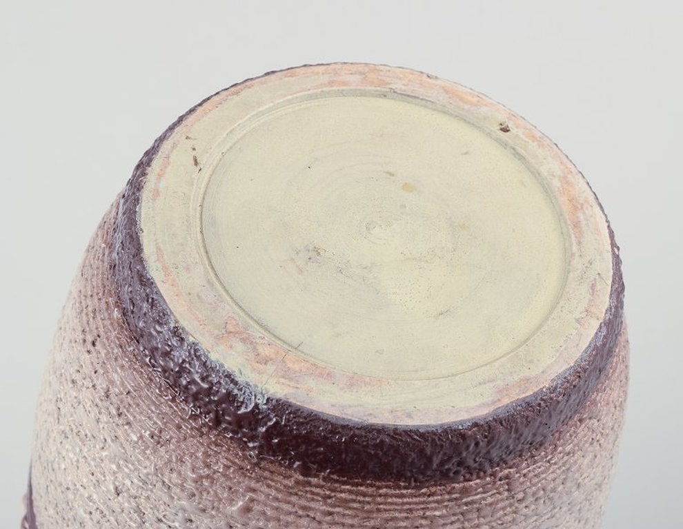 French ceramicist. Ceramic vase. Lava glaze in light and brown colours. Ca. 1960s - 7