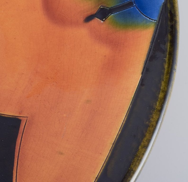 Danish ceramicist, Tommerup Brickworks. Large unique ceramic bowl. 1990. - 6