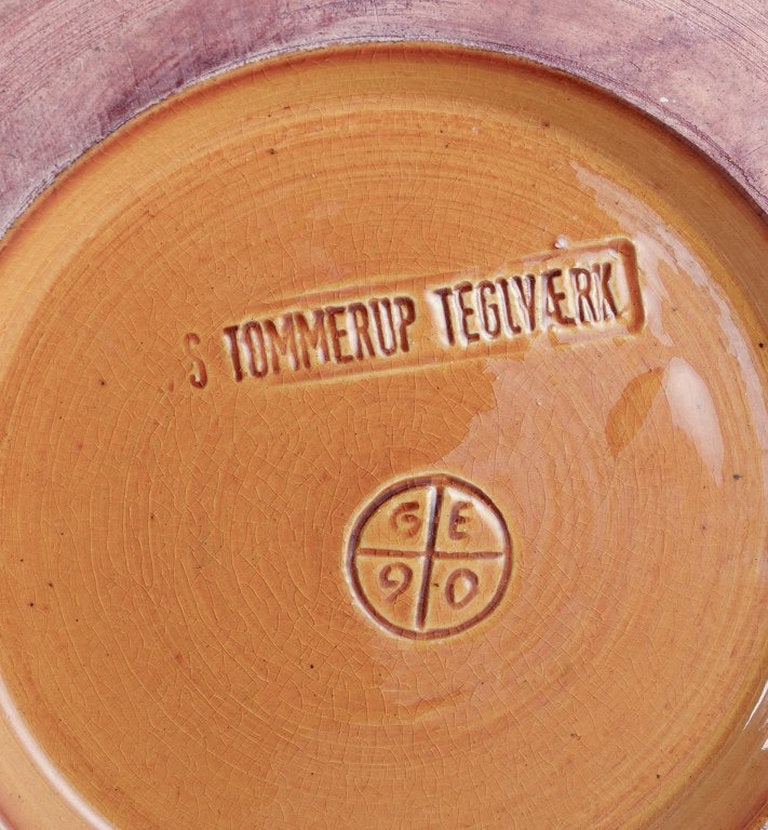 Danish ceramicist, Tommerup Brickworks. Large unique ceramic bowl. 1990. - 7