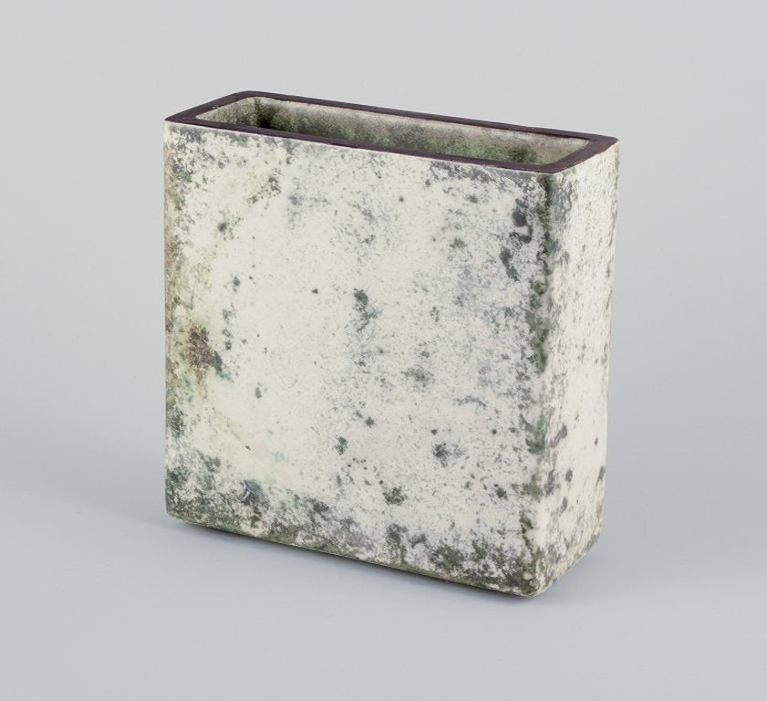 Hans Hedberg for Biot, France. Rectangular ceramic vase. 1970s/80s. - 3