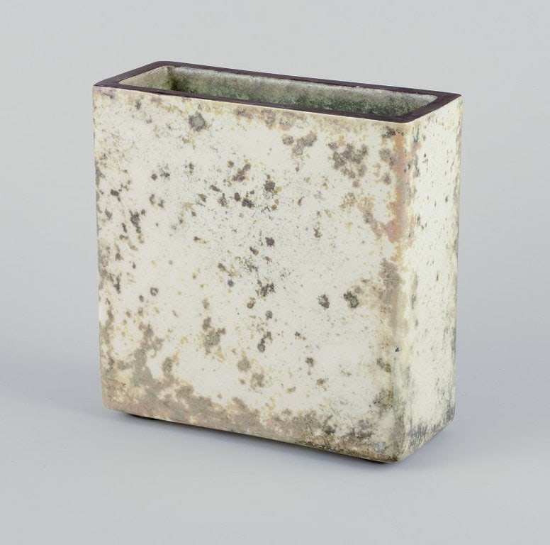 Hans Hedberg for Biot, France. Rectangular ceramic vase. 1970s/80s. - 5