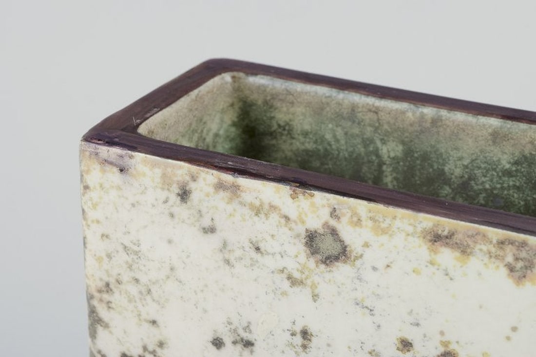 Hans Hedberg for Biot, France. Rectangular ceramic vase. 1970s/80s. - 6