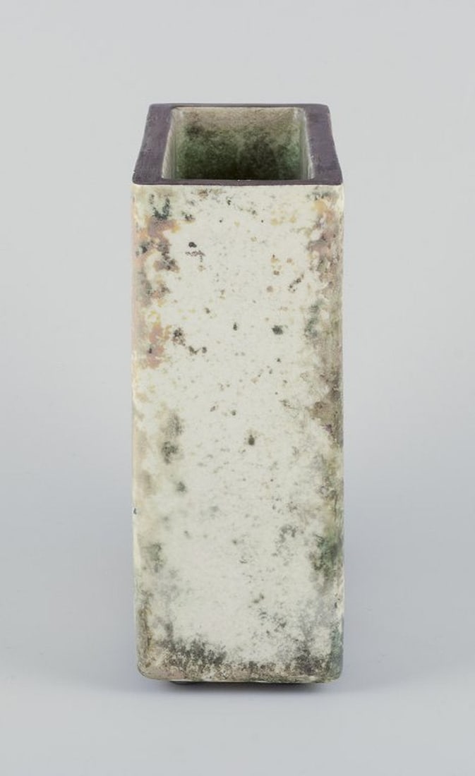 Hans Hedberg for Biot, France. Rectangular ceramic vase. 1970s/80s. - 7