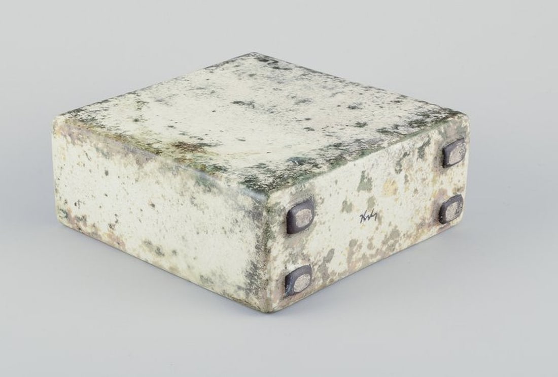 Hans Hedberg for Biot, France. Rectangular ceramic vase. 1970s/80s. - 8