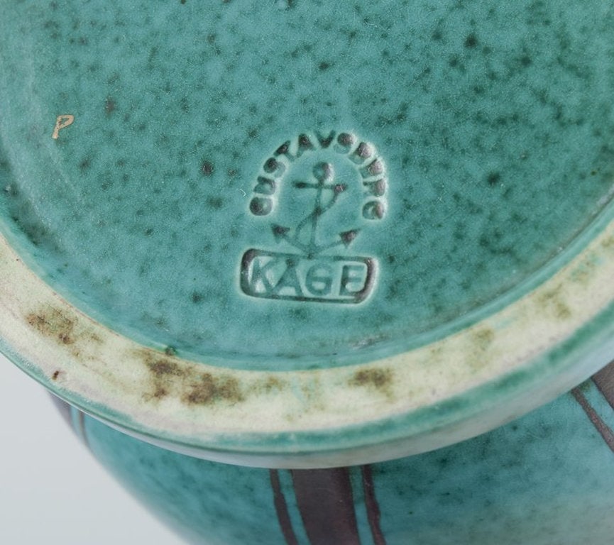 Wilhelm Kage for Gustavsberg, Sweden. 'Argenta' ceramic vase. Circa 1940s. - 8