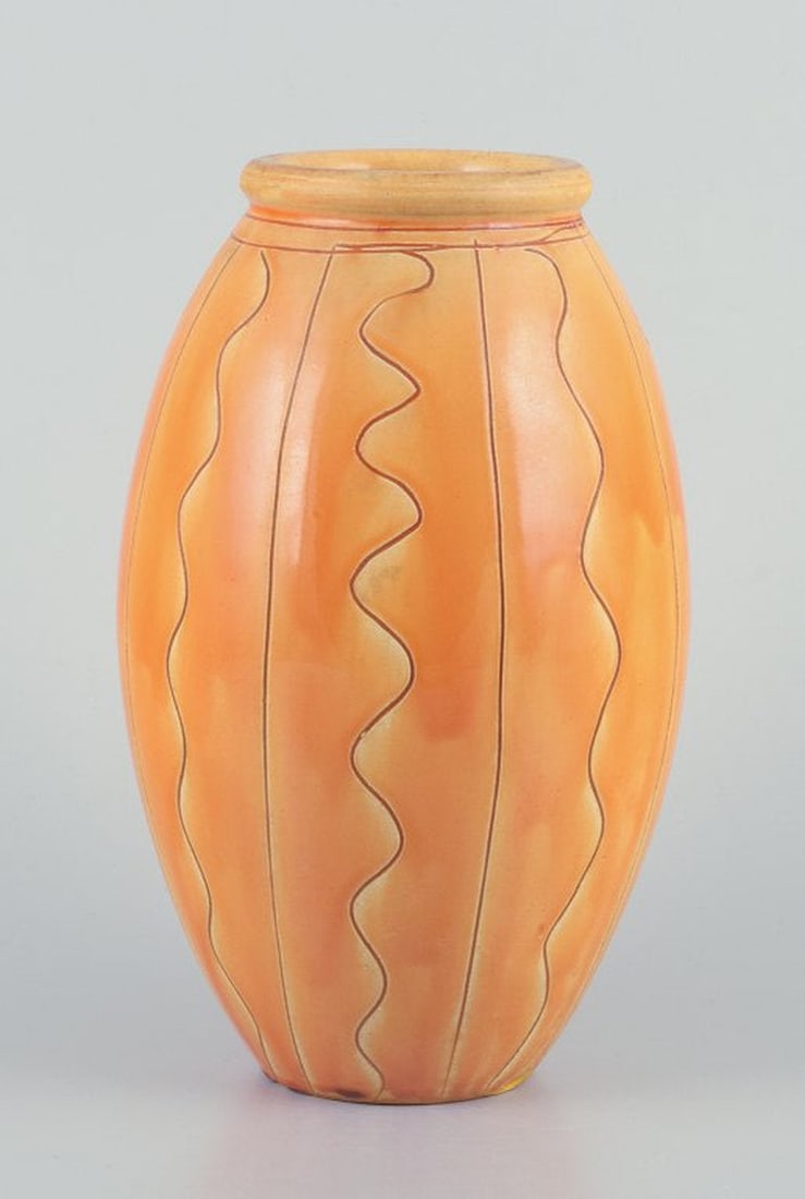 Kahler, Denmark. Ceramic vase in uranium glaze. Circa 1930s. - 3