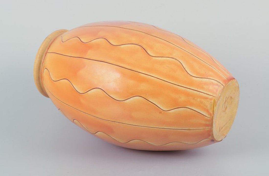 Kahler, Denmark. Ceramic vase in uranium glaze. Circa 1930s. - 7