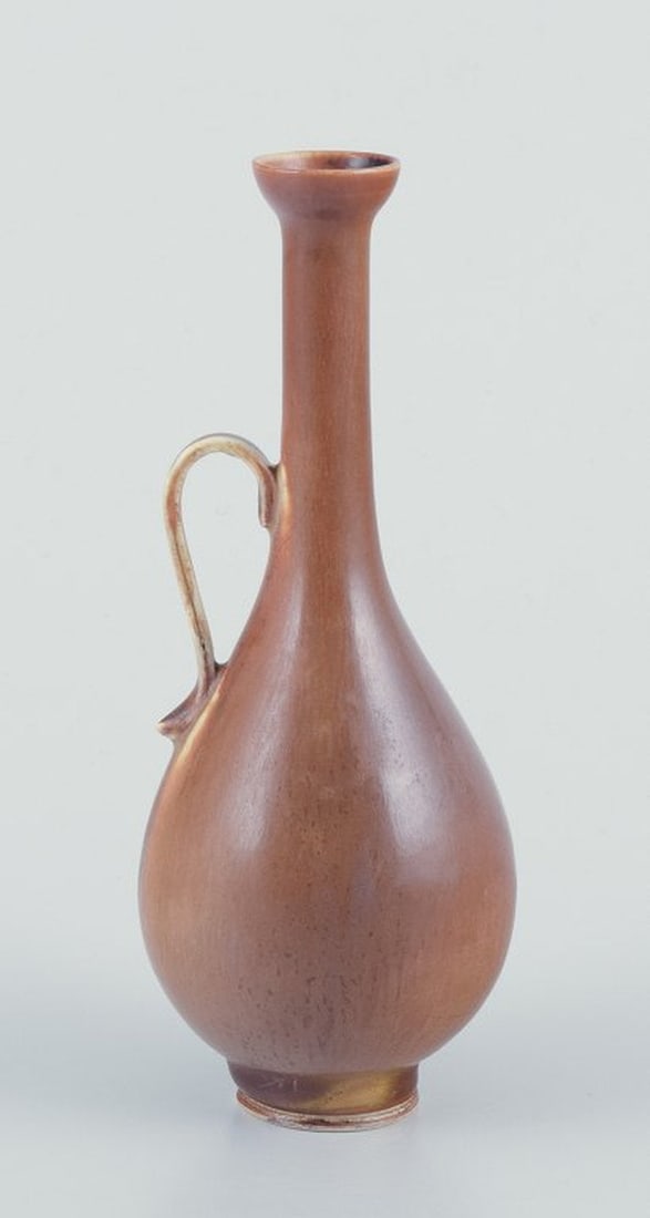 Berndt Friberg for Gustavsberg, Studiohand. Ceramic jug with handle. 1940s. - 4