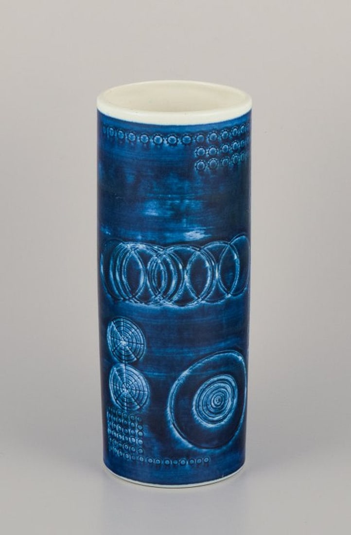 Olle Alberius for Rorstrand, Sweden. Large 'Sarek' ceramic vase in a modernist design with circles. - 3