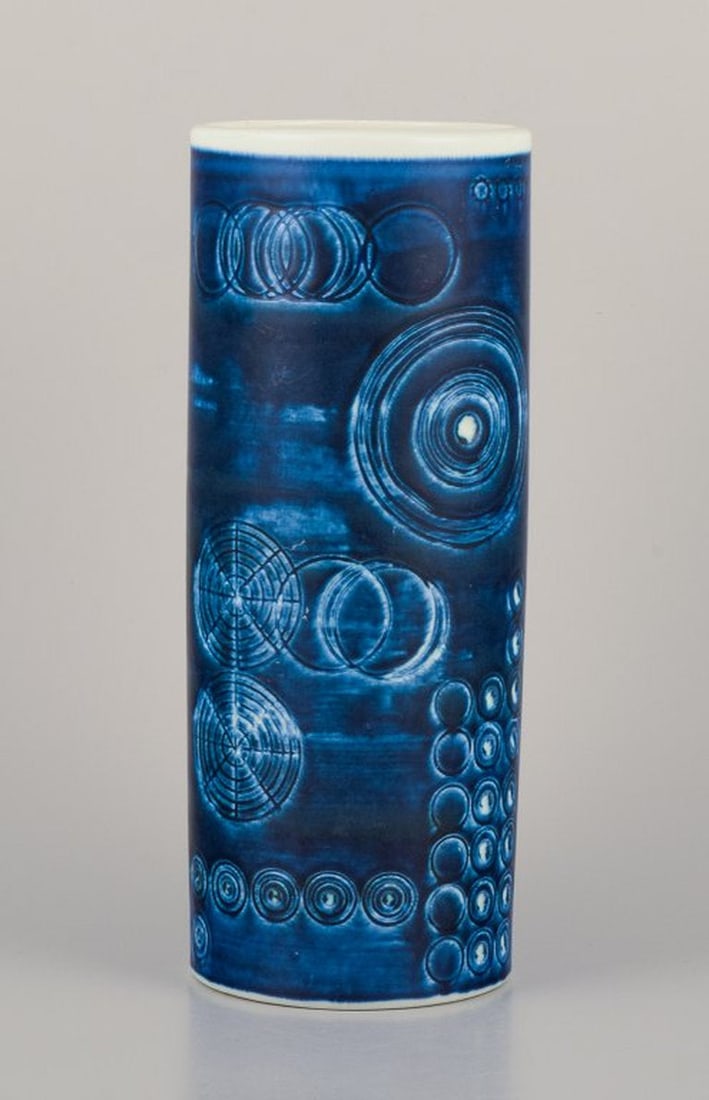 Olle Alberius for Rorstrand, Sweden. Large 'Sarek' ceramic vase in a modernist design with circles. - 5