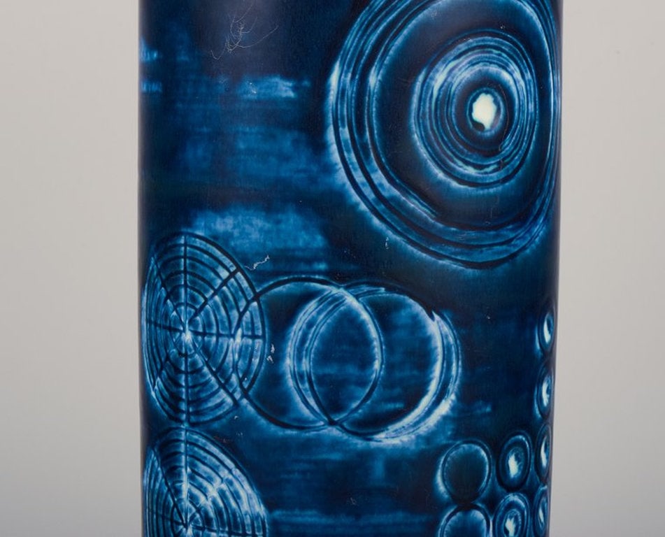 Olle Alberius for Rorstrand, Sweden. Large 'Sarek' ceramic vase in a modernist design with circles. - 6