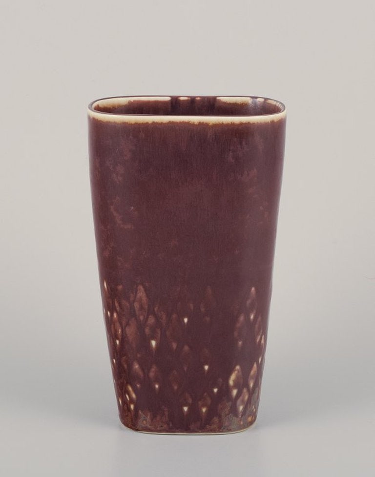 Carl Harry Stalhane for Rorstrand, Sweden. Ceramic vase in brown tones. Mid-20th century. (1 of 8)