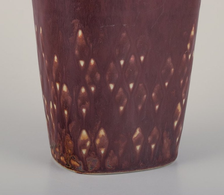 Carl Harry Stalhane for Rorstrand, Sweden. Ceramic vase in brown tones. Mid-20th century. - 7