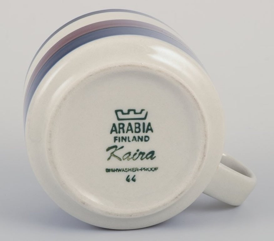 Anja Jaatinen-Winquist for Arabia, Finland. A set of five 'Kaira' stoneware teacups and saucers. - 8