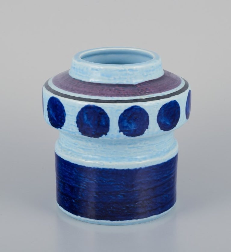Olle Alberius for Rorstrand, Sweden. 'Lavendel' ceramic vase with glaze in blue and light blue - 3