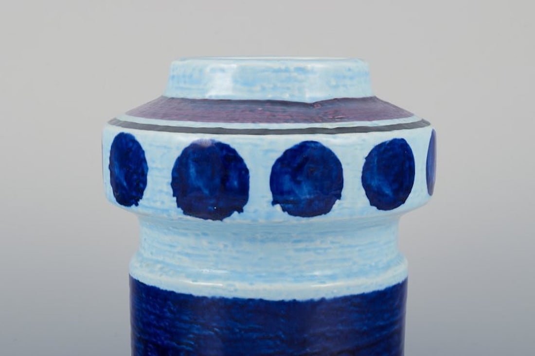 Olle Alberius for Rorstrand, Sweden. 'Lavendel' ceramic vase with glaze in blue and light blue - 4