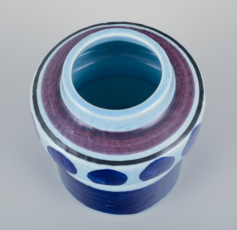 Olle Alberius for Rorstrand, Sweden. 'Lavendel' ceramic vase with glaze in blue and light blue - 6