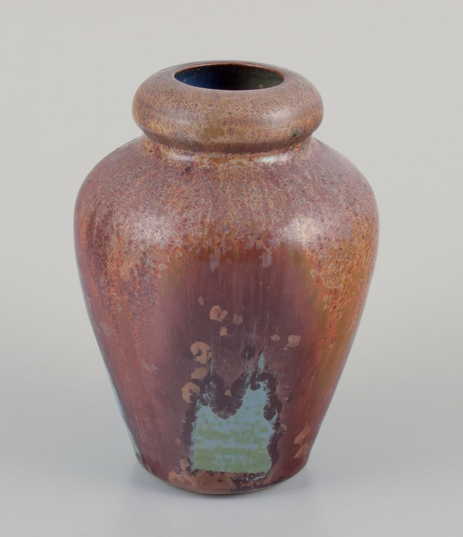 French ceramicist. Small ceramic vase with dripping glaze. 1960/70s. (1 of 8)