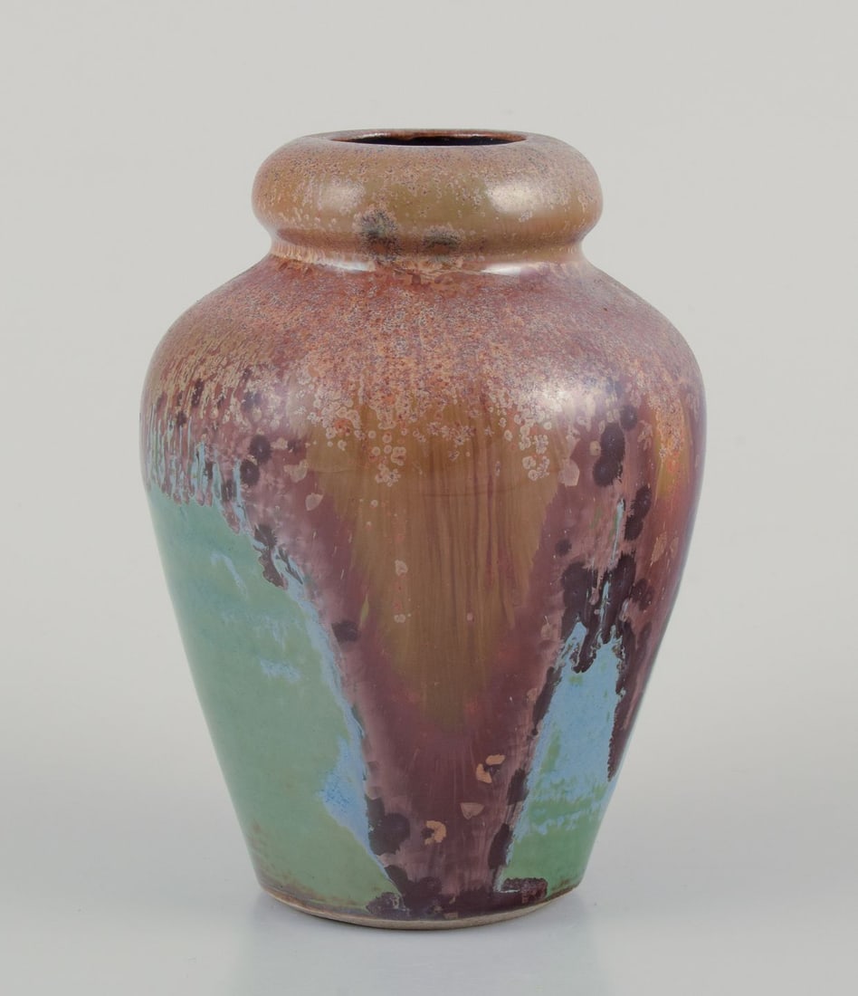 French ceramicist. Small ceramic vase with dripping glaze. 1960/70s. - 4