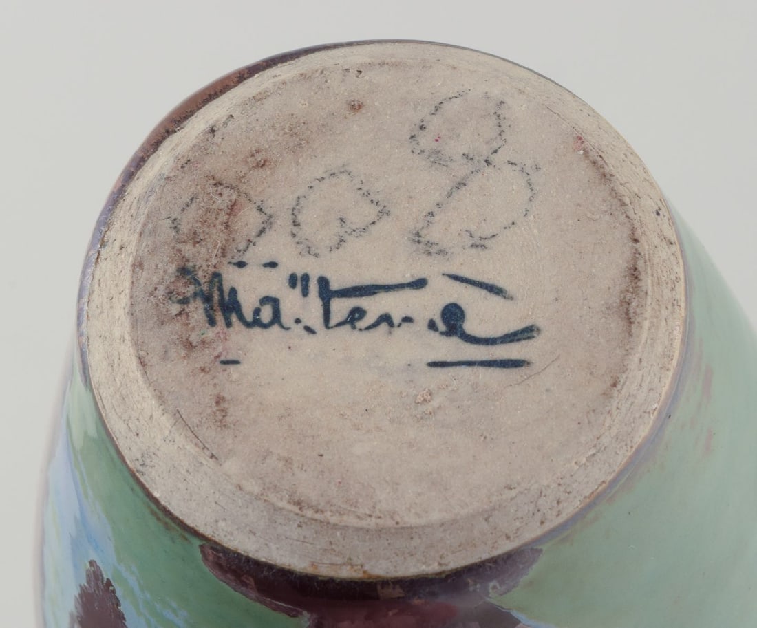 French ceramicist. Small ceramic vase with dripping glaze. 1960/70s. - 8