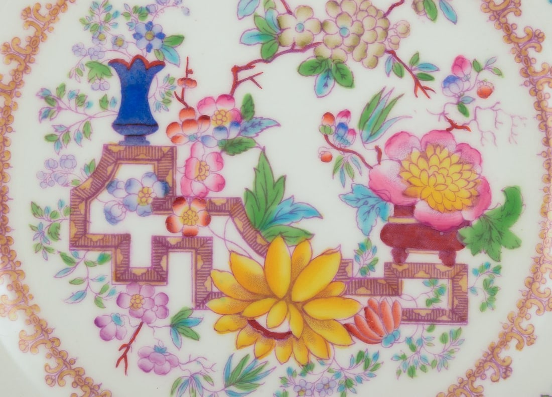 Mintons, England. Set of six lunch plates in faience. Chinese style. Late 19th C. - 5
