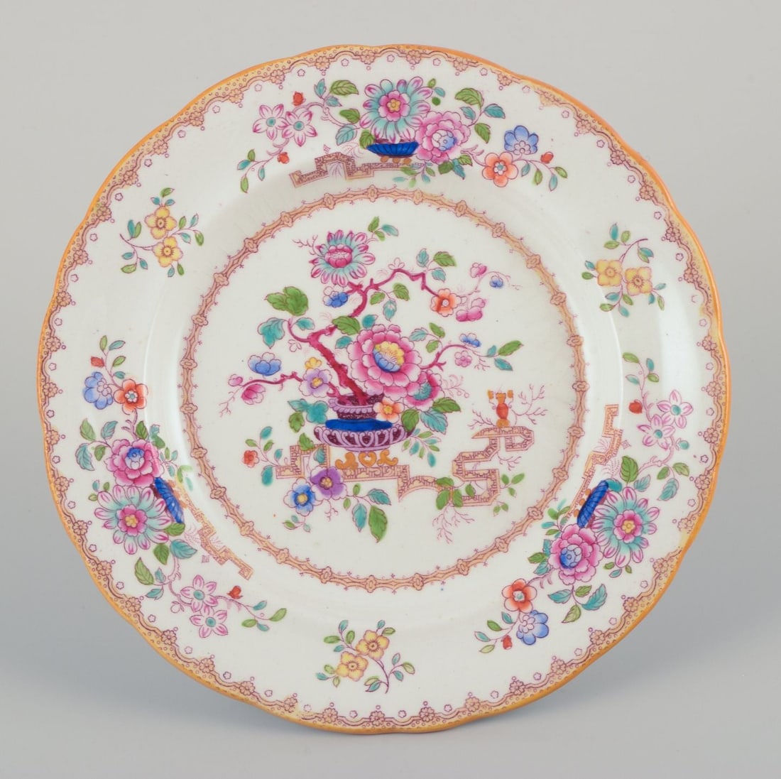 Ashworth, England. Set of six plates in faience. Chinese style. Late 19th C. - 3
