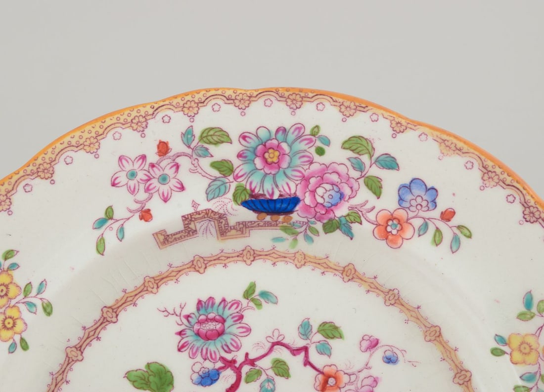 Ashworth, England. Set of six plates in faience. Chinese style. Late 19th C. - 5