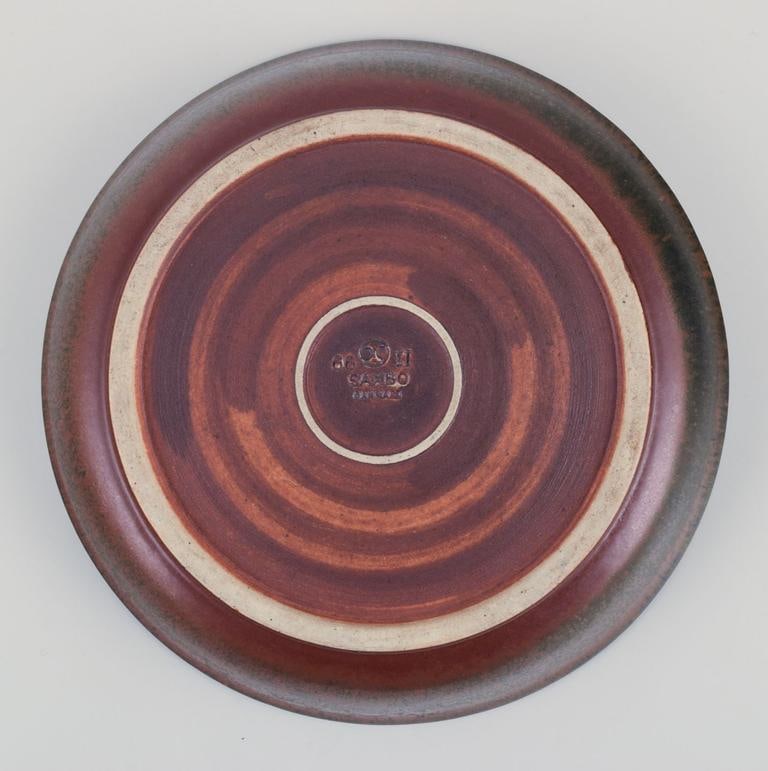 Saxbo, Denmark. Ceramic bowl with brown glaze. Approx. 1940s. - 8