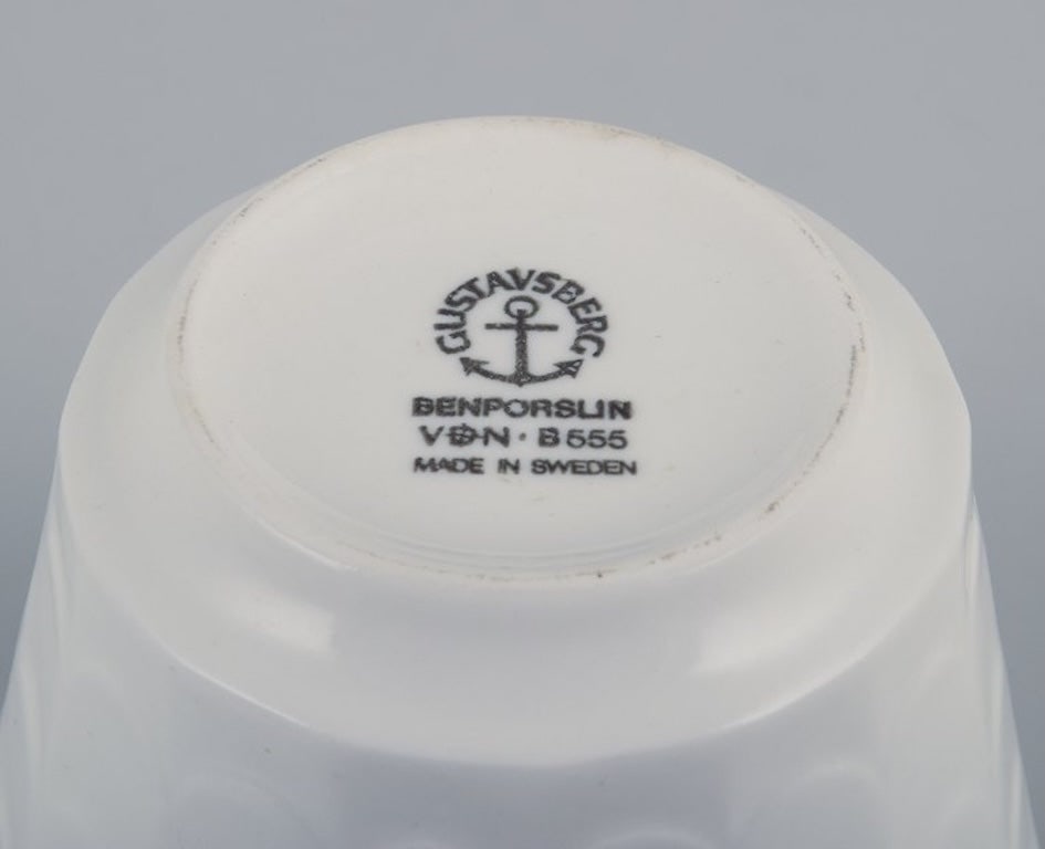 Wilhelm Kage for Gustavsberg, Sweden. Six white porcelain plant pots. Swedish design. 1960s. - 7