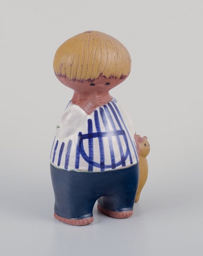 Lisa Larson for Gustavsberg, Sweden. Rare glazed ceramic figurine 'Malin'. 1970s. - 3