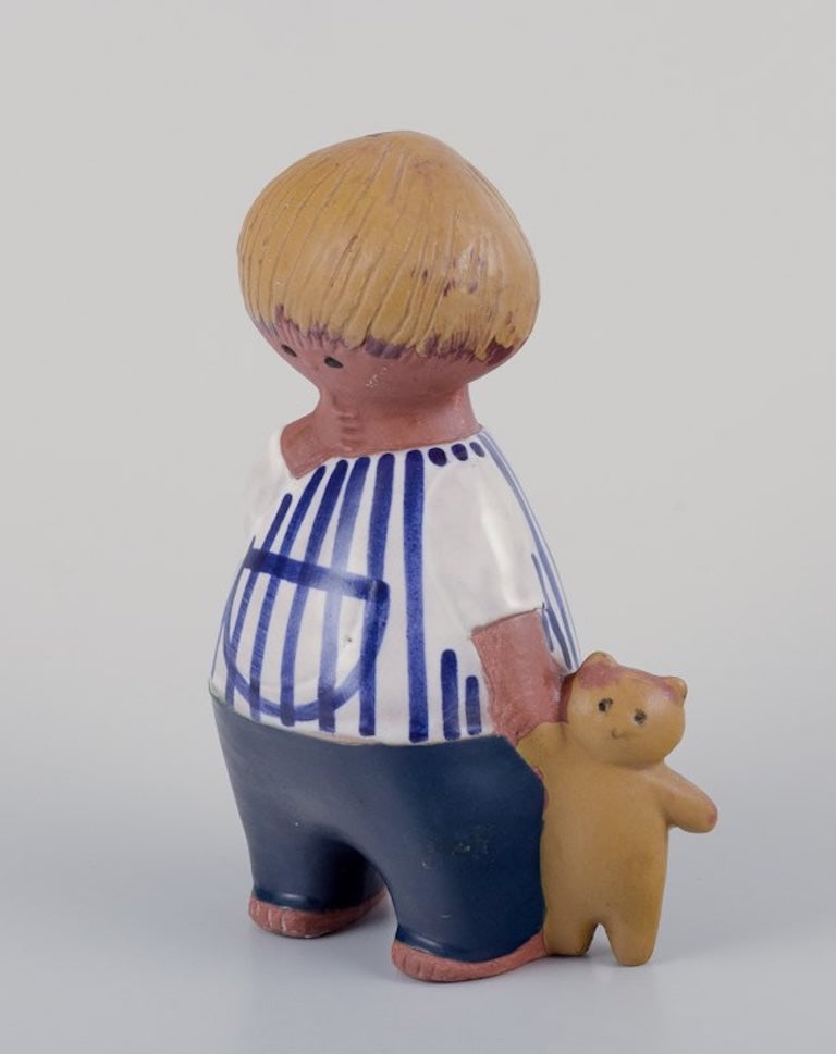 Lisa Larson for Gustavsberg, Sweden. Rare glazed ceramic figurine 'Malin'. 1970s. - 4