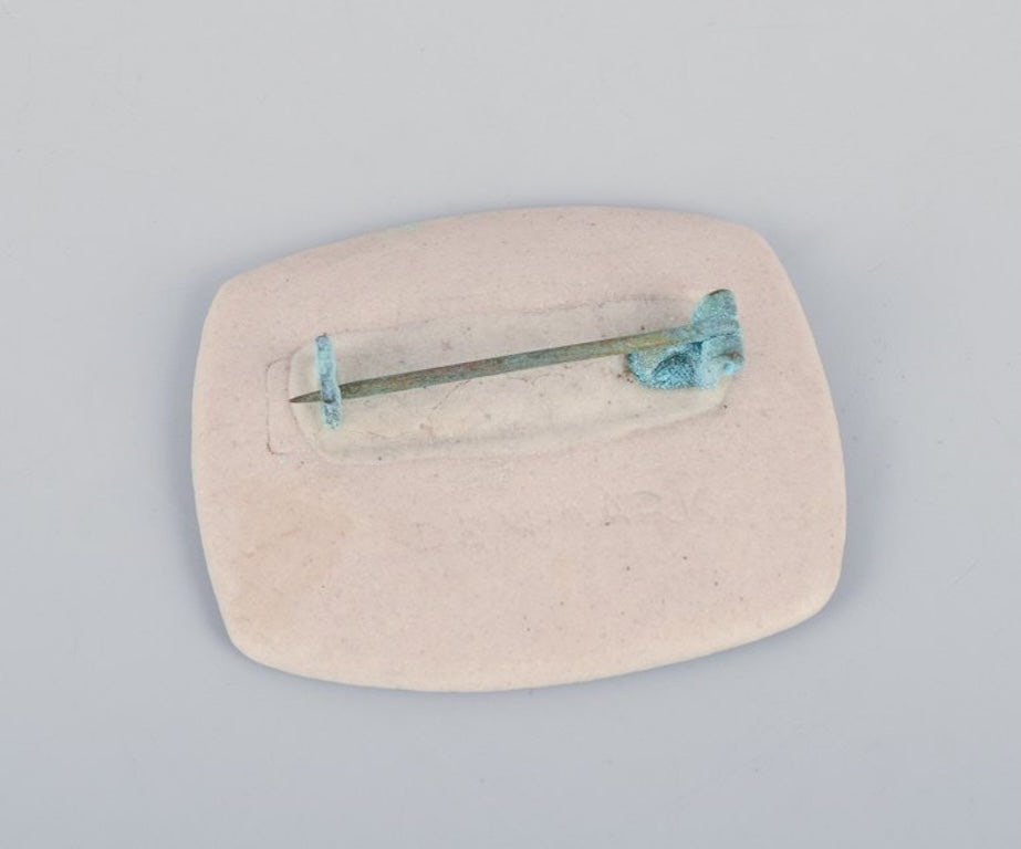 Ole Bjorn Kruger, Danish sculptor and ceramicist. Five unique brooches in glazed stoneware in blue, - 5