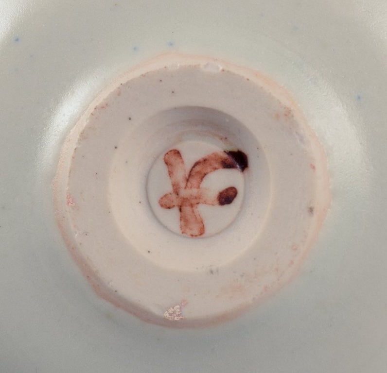 European studio ceramist. Unique ceramic bowl. Iron glaze. Late 20th century. - 8