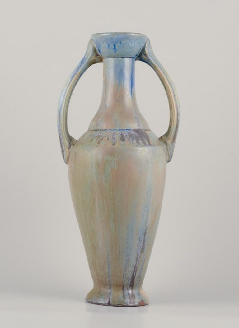 Gilbert Metenier, French ceramicist. Large impressive ceramic vase with double handles. - 2